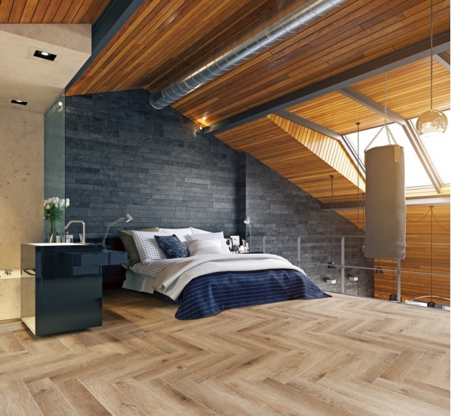 Виниловый ламинат SPC "Cronafloor" Herringbone Дуб Монпелье (640*128*4,5 мм) — купить в Нальчике