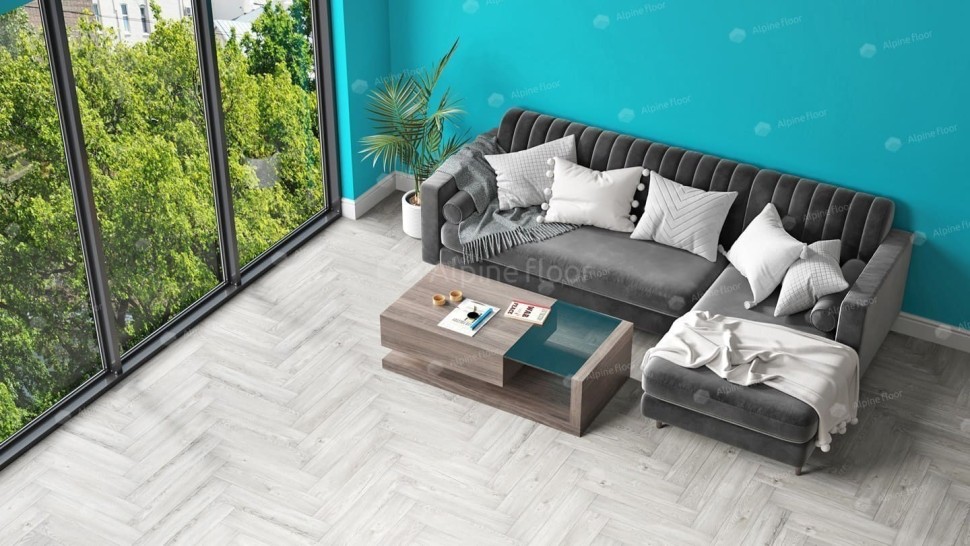 Виниловая плитка "Alpine Floor" Parquet LVT Снежный (590*118*2,5 мм) — купить в Нальчике