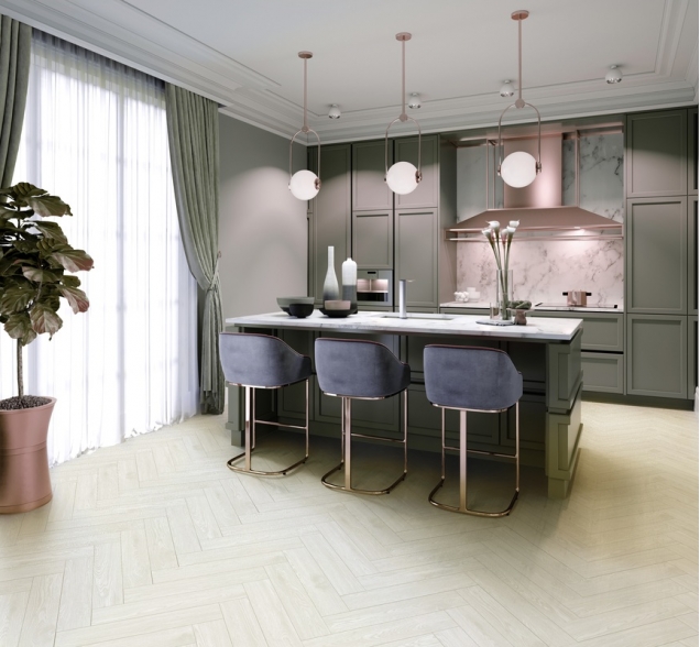 Виниловый ламинат SPC "Cronafloor" Herringbone Дуб Нант (640*128*4,5 мм) — купить в Нальчике