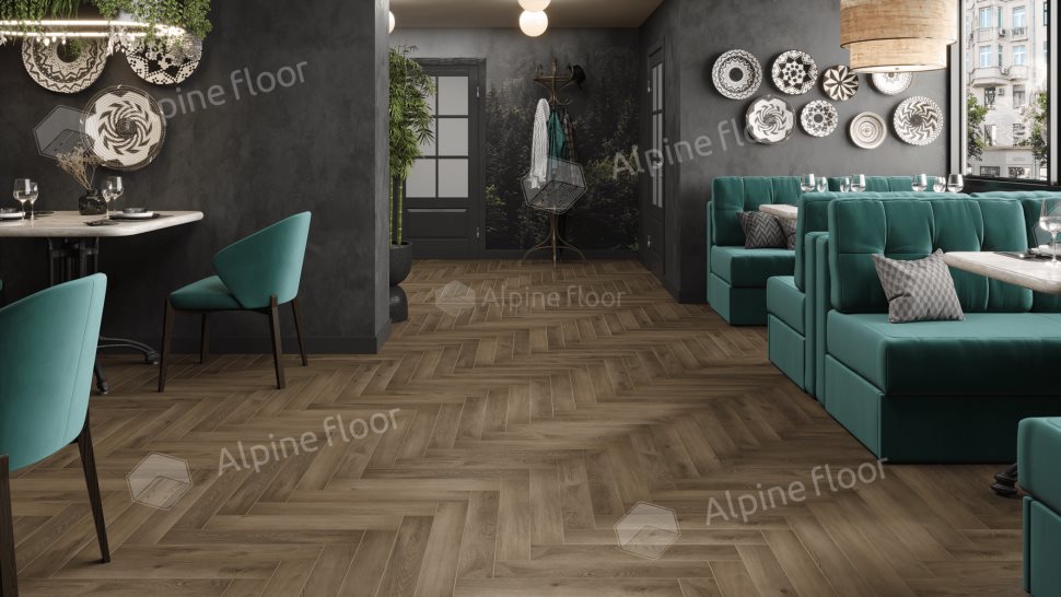 Ламинат "Alpine Floor" Herringbone 12 PRO Дуб Анжу (606*101*12 мм) — купить в Нальчике