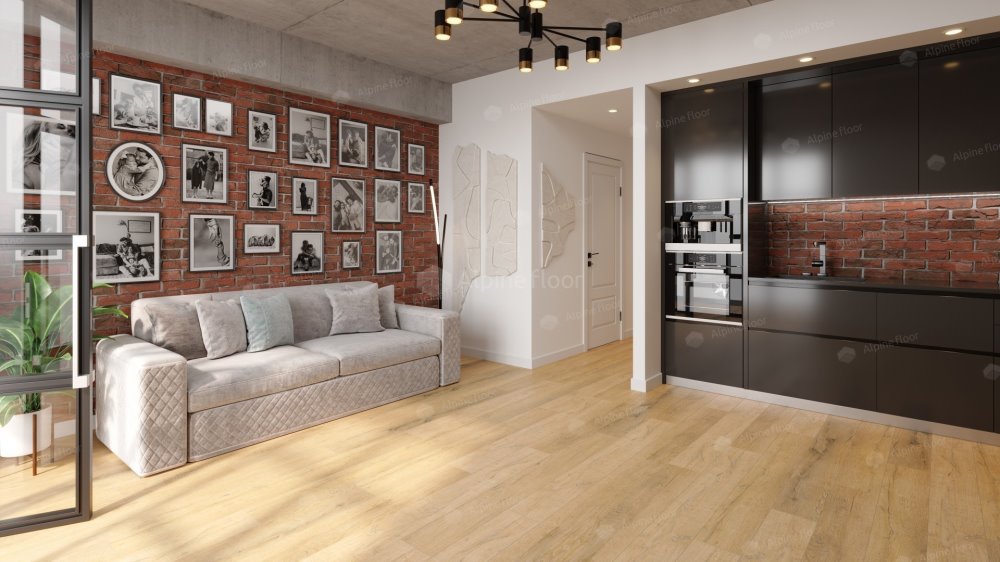 SPC Ламинат "Alpine Floor" Дуб медовый (1220*183*8 мм) — купить в Нальчике