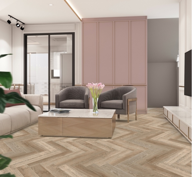 Виниловый ламинат SPC "Cronafloor" Herringbone Дуб Лилль (640*128*4,5 мм) — купить в Нальчике