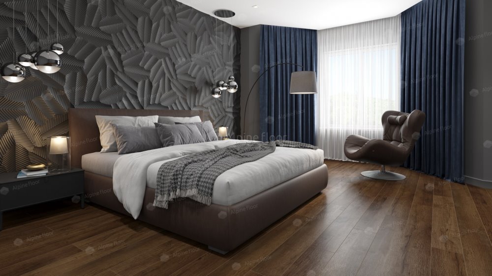 SPC Ламинат "Alpine Floor" Дуб шоколадный (1220*183*8 мм) — купить в Нальчике