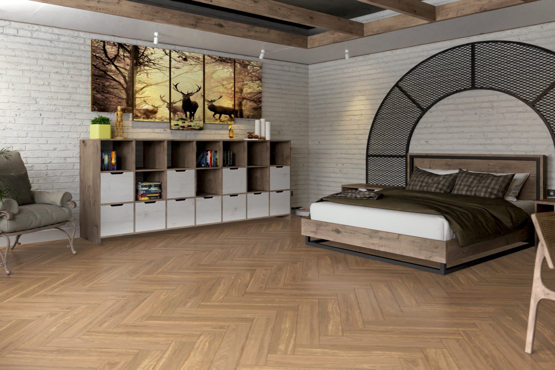 Инженерный паркет «Damy Floor» Натуральный (укладка елочкой) — купить в Нальчике