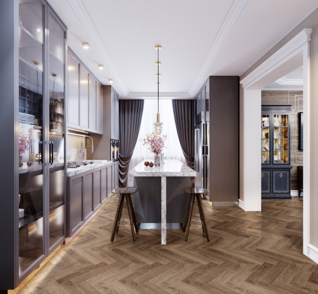 Виниловый ламинат SPC "Cronafloor" Herringbone Дуб Тулуза (640*128*4,5 мм) — купить в Нальчике